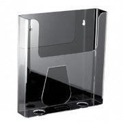 Veggholder for brosjyre. A4 stående. 4 cm dyp