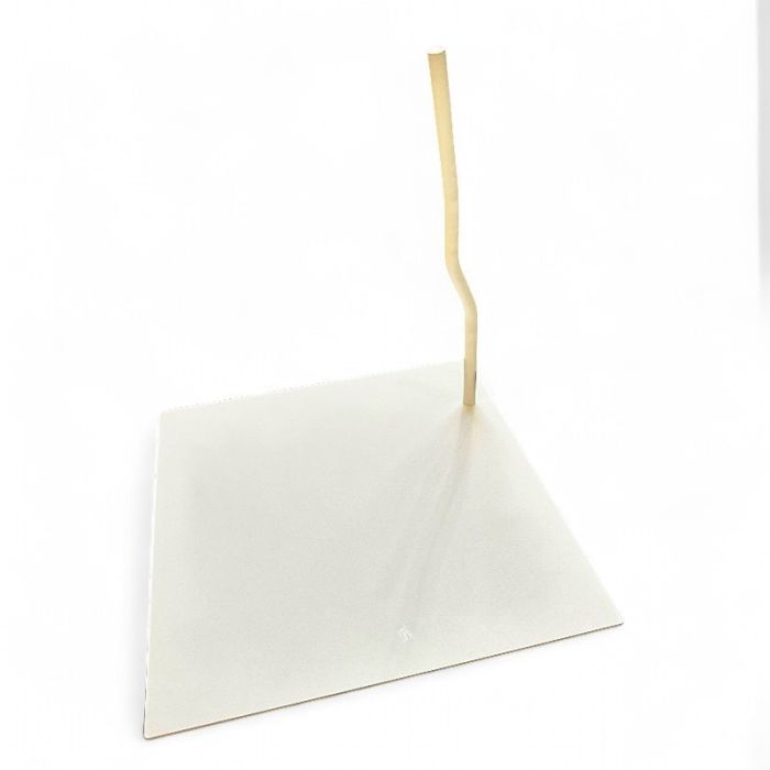 Fotsåle med leggspyd 12,2 mm til mannequin, metall. Hvit. 32 x 32 cm.