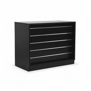 MADS butikkdisk bred, sort. B 120 - rillepanelfront