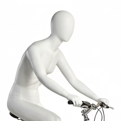 Herremannequin til sport, cykelrytter - hvit