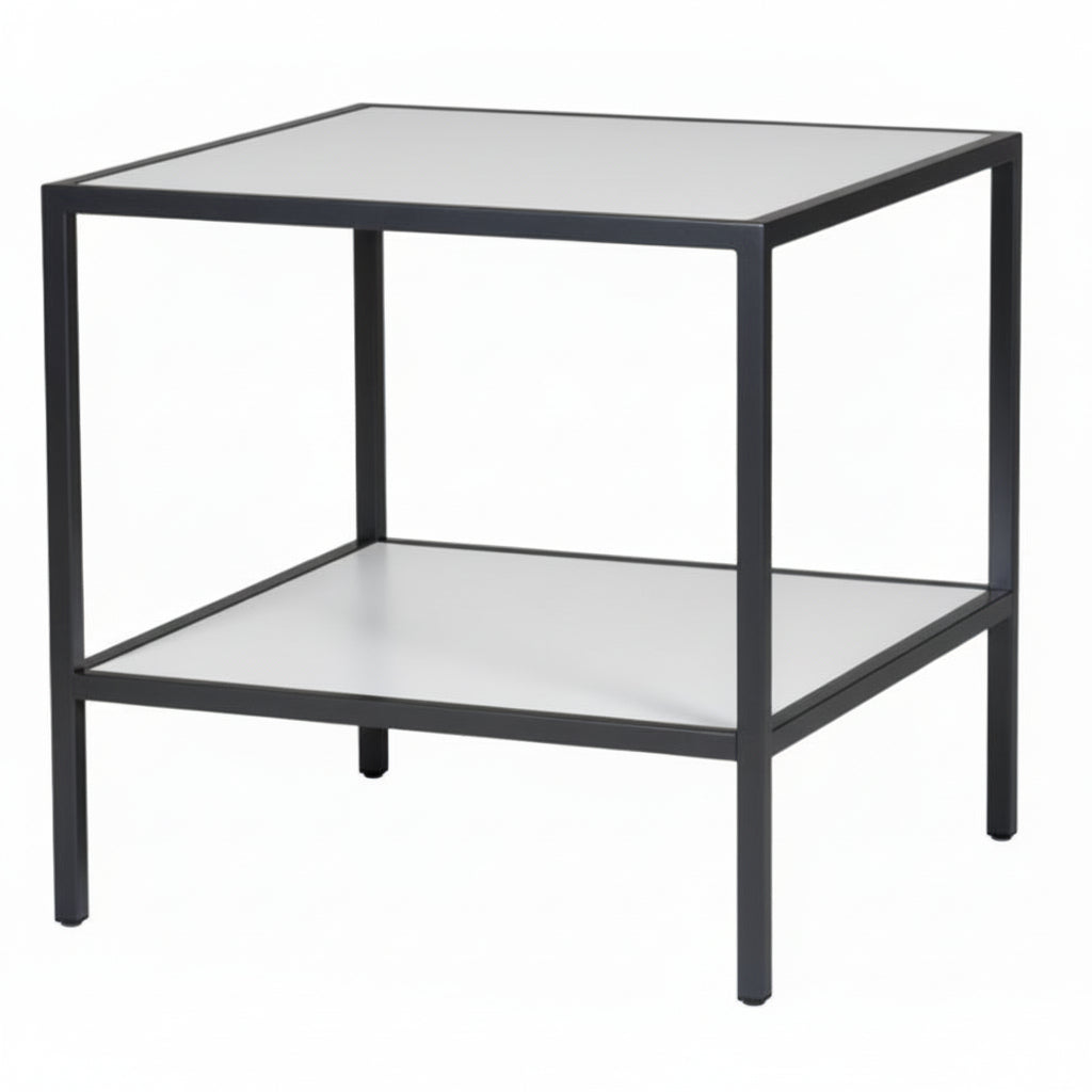 Luton bord med hvite melaminplater, titan, 80 x 80 x H80 cm