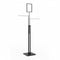 Joystativ med 2 rette armer (38 cm) i krom, høydejusterbart, har stillesko, sort stativ, 80 x 39 cm, H125–195 cm