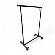 Prøvevare - klesstativ, helt sammenleggbart, med gummihjul, justerbart, svart, B140-220 x H145-190 cm