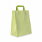 Papirpose, stripete, limegrønn, B 25 x D/SF 14 x H 30 cm, pk. med 50 stk., 80 gram