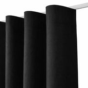 Forheng i svart, smussavvisende bomull, til u-gardinstang (frihengende), B200 x H190 cm. 21 hemper