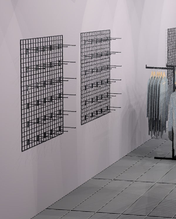 Sort gitter 60 x 120 cm til butiksdisplay