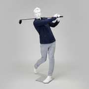 Sport herremannequin, golf - hvit