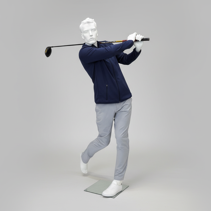Sport herremannequin, golf - hvit