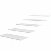 Melaminhylle (lett tekstur) rett, hvit, 18 mm, 91 x 37 cm. (kun i pakker på 5 stk.)