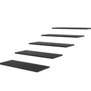 Melaminhylle (lett tekstur), rett, svart, 18 mm, 61 x 37 cm. (kun i pakker på 5 stk.)