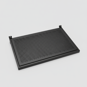 Hylle med metalhullplate (59,5 x 37 cm) til rillepanel - svart