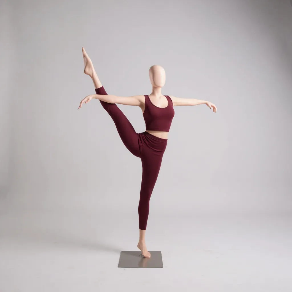 Yoga damemannekeng, fitness/yoga - hvit. Ett ben