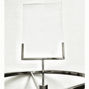 Krom A4 skilteholder med plexiglas til rundt stativ