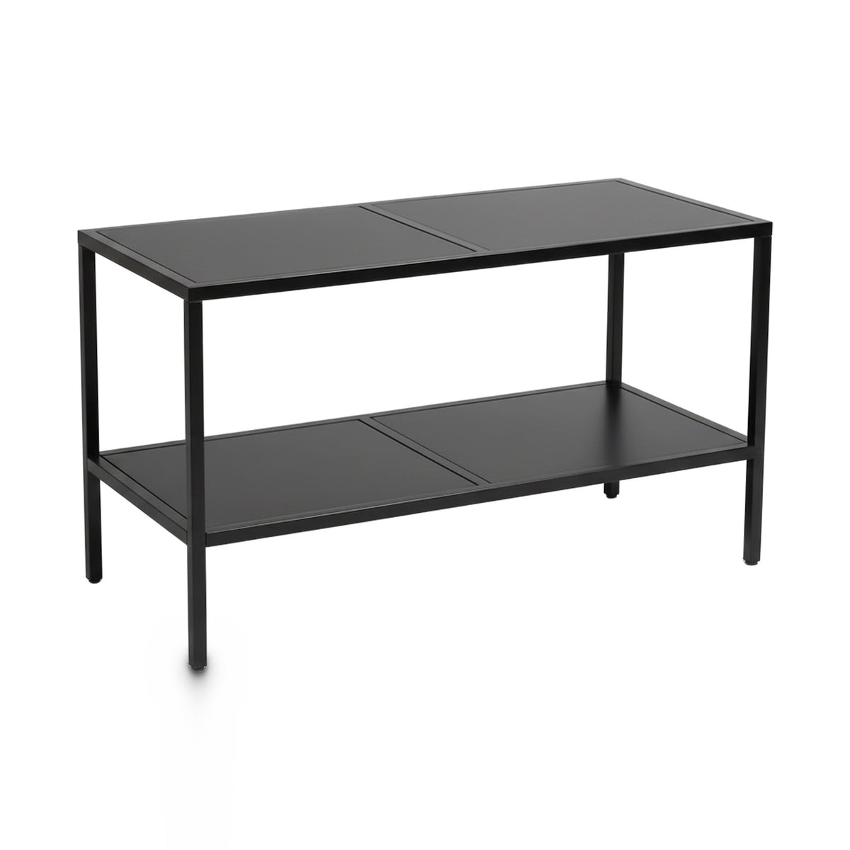 Luton, salgsbord med sorte melaminplader, sort stel. B160 cm