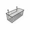 SuperSellerS black metal wire basket for grid walls and TUBO shelving units, 36x12x17 cm for retail organization.