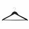 SuperSellerS black solid wood clothes hanger with trouser bar, 45 cm wide and 12 mm thick for adult garments.