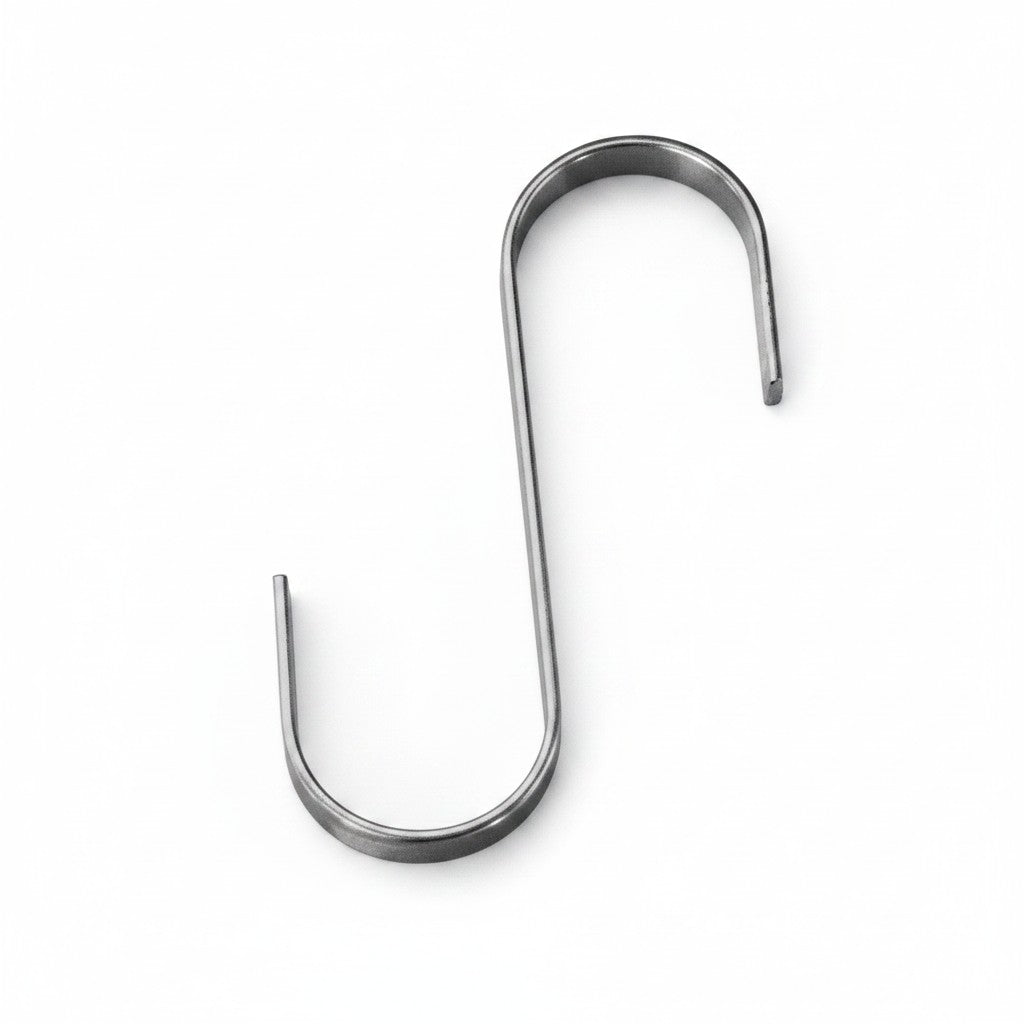 SuperSellerS 12 cm chrome S-hook made of flat iron for retail displays and clothing racks