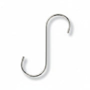 SuperSellerS 25 cm chrome S-hook for jeans display with protective clear end caps on a white background