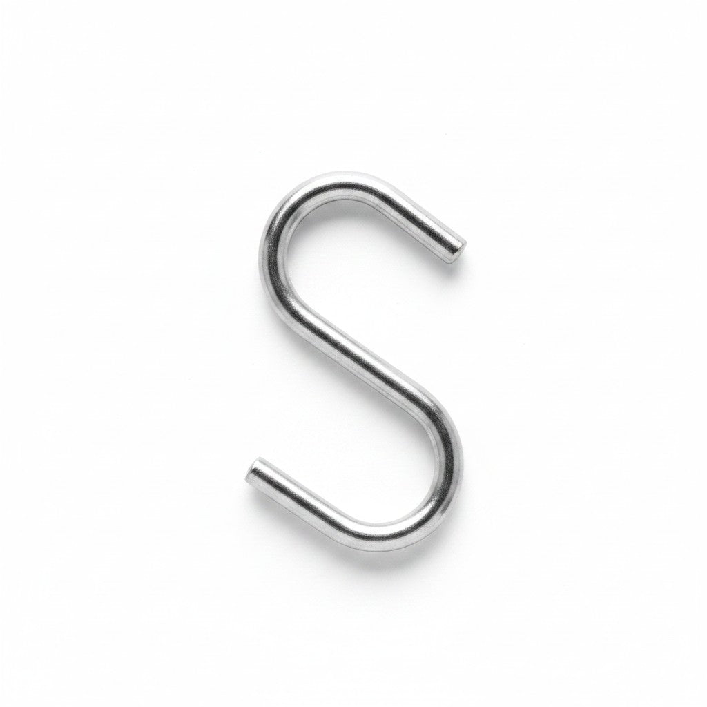 SuperSellerS 2.5 cm silver metal S-hook for hanging signs and decorations, pack of 50