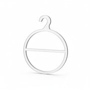 SuperSellerS transparent plastic scarf ring hanger, 10cm diameter, for retail store display and organization.