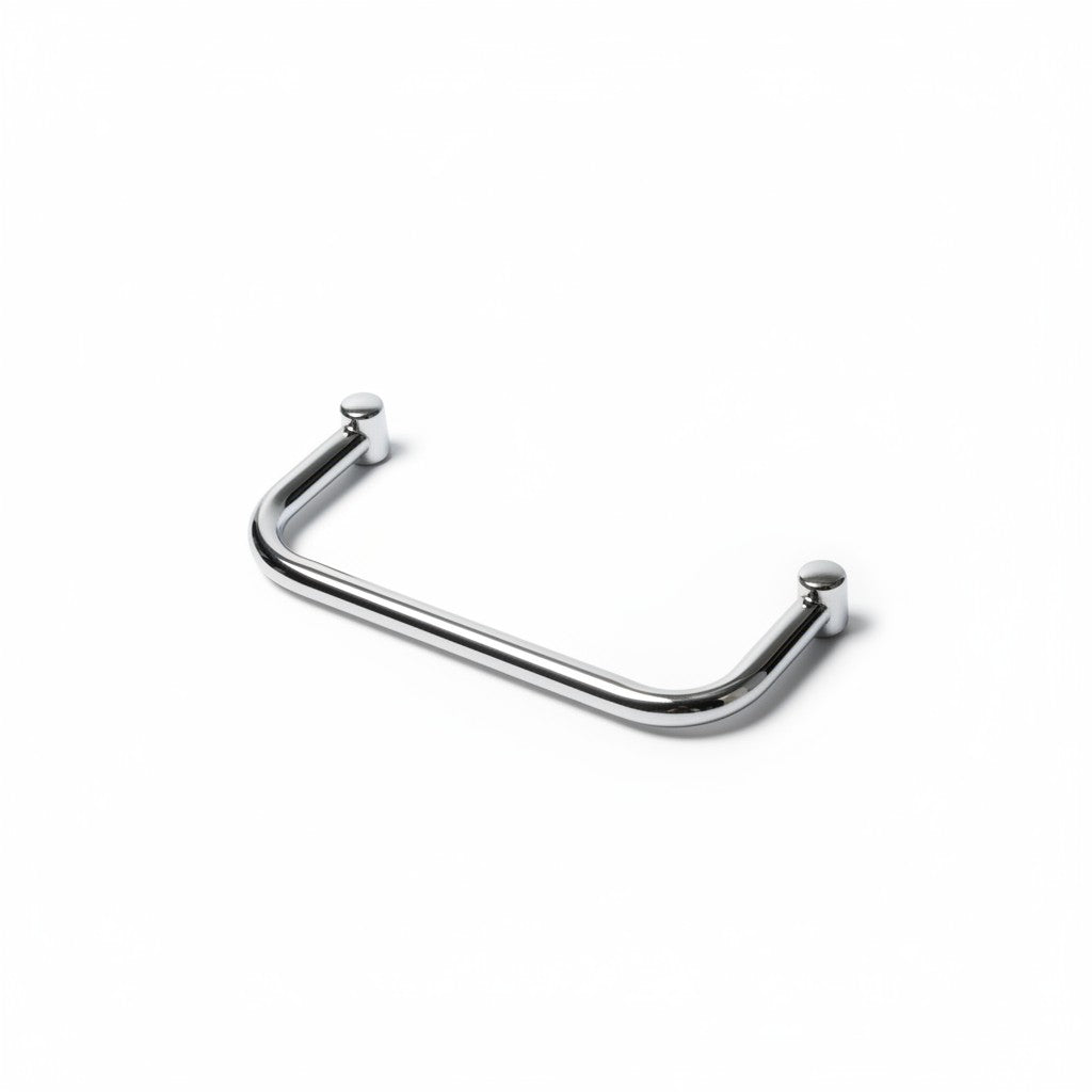 SuperSellerS Tubo chrome handle for display trolley, 46 cm wide, featuring a sleek, minimalist metal design.