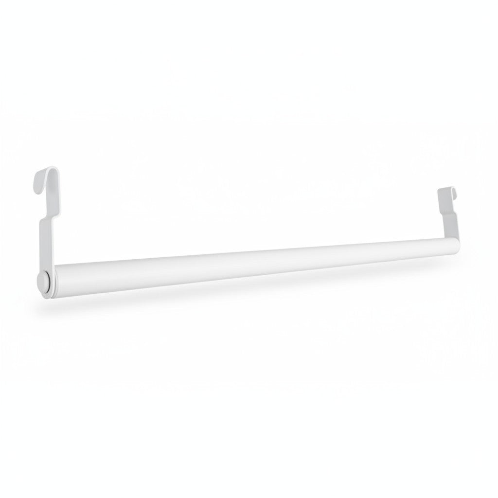 SuperSellerS white 91 cm Tubo clothes rail with two integrated hooks for retail display