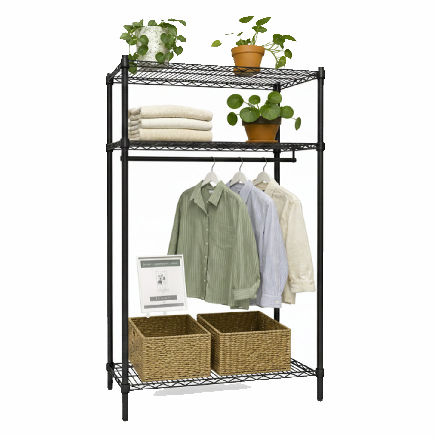 Garderobereol - TUBO (B 122 x D 46 x H 220 cm.) - Sort