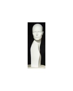 Hoved buste, dame, glasfiber, mat hvid, højde 55 cm