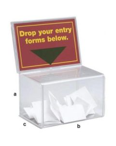 Stemmeboks med skilteholder (lille). 