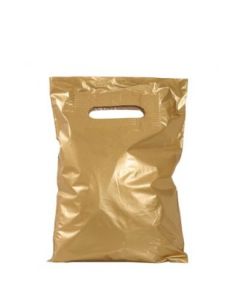 Guldfarvet plastikpose 25x4x38 cm