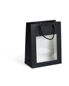 Gavepose med vindue 17x7,5x18,5 cm. SORT