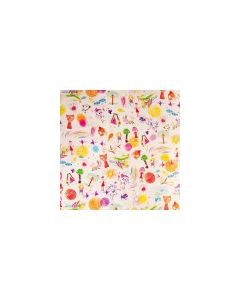 Gavepapir, flerfarvet, tegninger, børn, kraftpapir, 60gr, 70 cm x 100 m