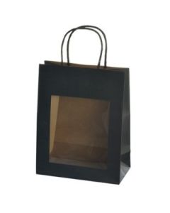 Gavepose med vindue 22x11x28 cm SORT 12 stk