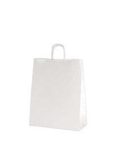 Hvid papirpose 22x10x31 cm