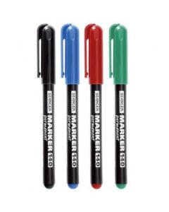Vandfast pen - Permanent Marker - 1 mm. Pakket med 4 stk.