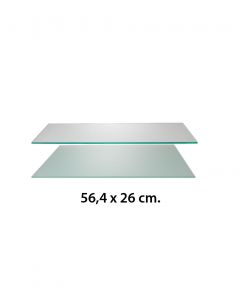 Glashyller t/ U-bøylestang (56,4 x 26 cm.) t/ rillepanel