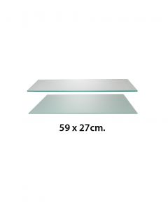 Glasshylle 59 x 27 cm.