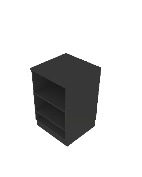 Basis Disk sort med 2 hyller. 60 x 60 x H96 cm