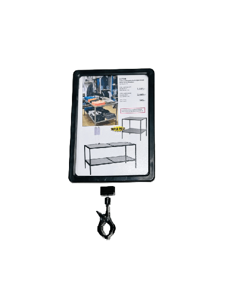 Clear Grip, skilteholder, m/clips t/ plastramme