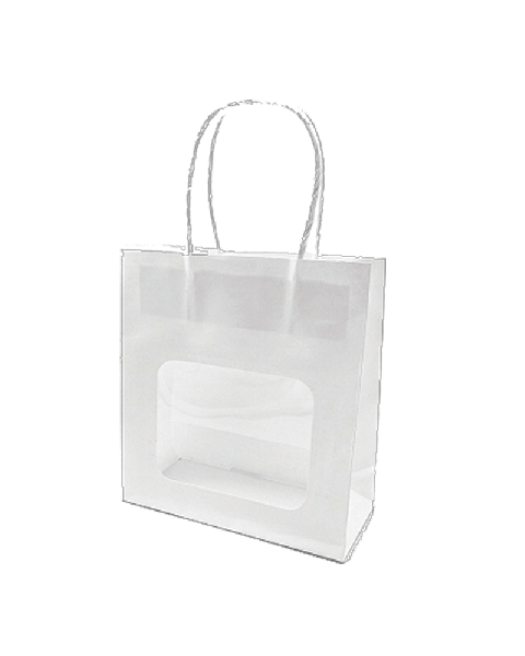 Papirpose - gavepose med vindue. 20 stk., H 18,5 cm. Velg farge