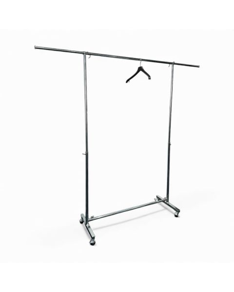 Spacey konfektions-/ tøjstativ i krom og med hjul