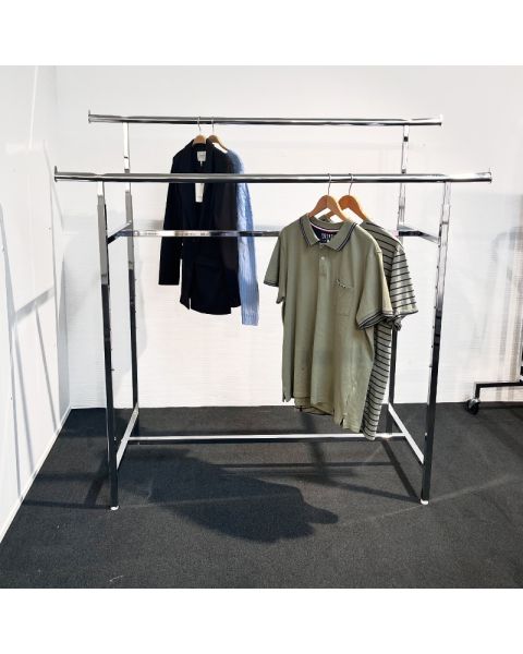 Twin, dobbeltstativ, høydejusterbar, krom, B150 x H122-170 cm