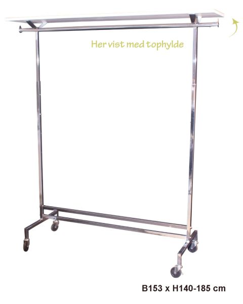 Disco II, høydejusterbar, krom, B153 x H140-185 cm