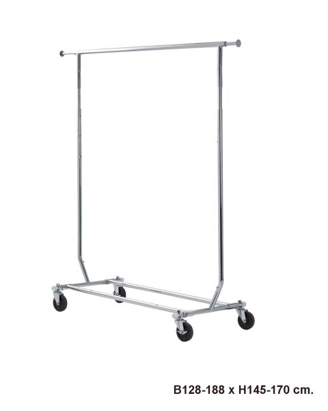 Disco I, helt sammenklappeligt, justerbar, krom, B128-188 x H145-170 cm