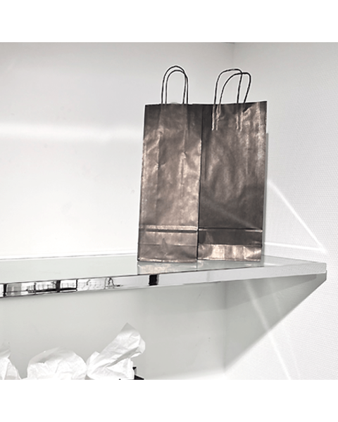 HAPPY! - Vegghylle m/ frostet glasshylle. Krom