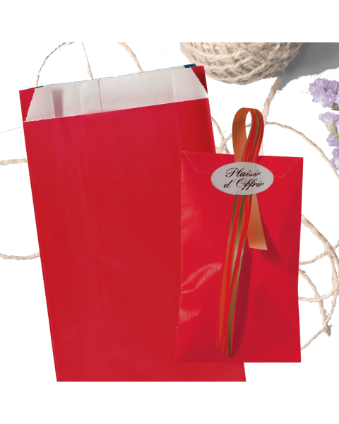 Gavepose, kraftpapir - 250 stk. Rød. Velg størrelse