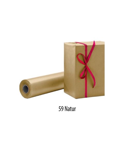 Gavepapir B 70 cm. - Ensfarget - kraftpapir