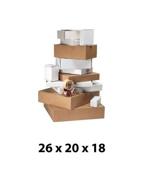 Pappeske, 26 x 20 x 18, brun. Pris pr. stk. Min. Køb 25 stk.