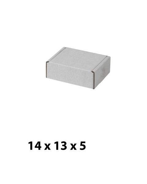 Pappeske, 14 x 13 x 5, hvit. Pris pr. stk. Min. Køb 10 stk.