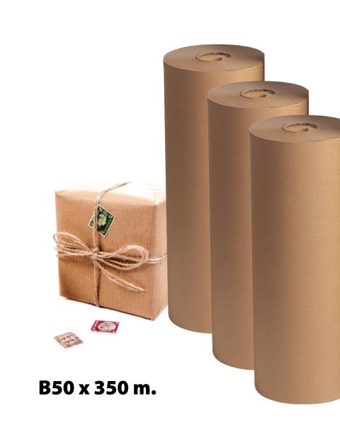 Brun kraftpapir 350 mtr. x B 50 cm.